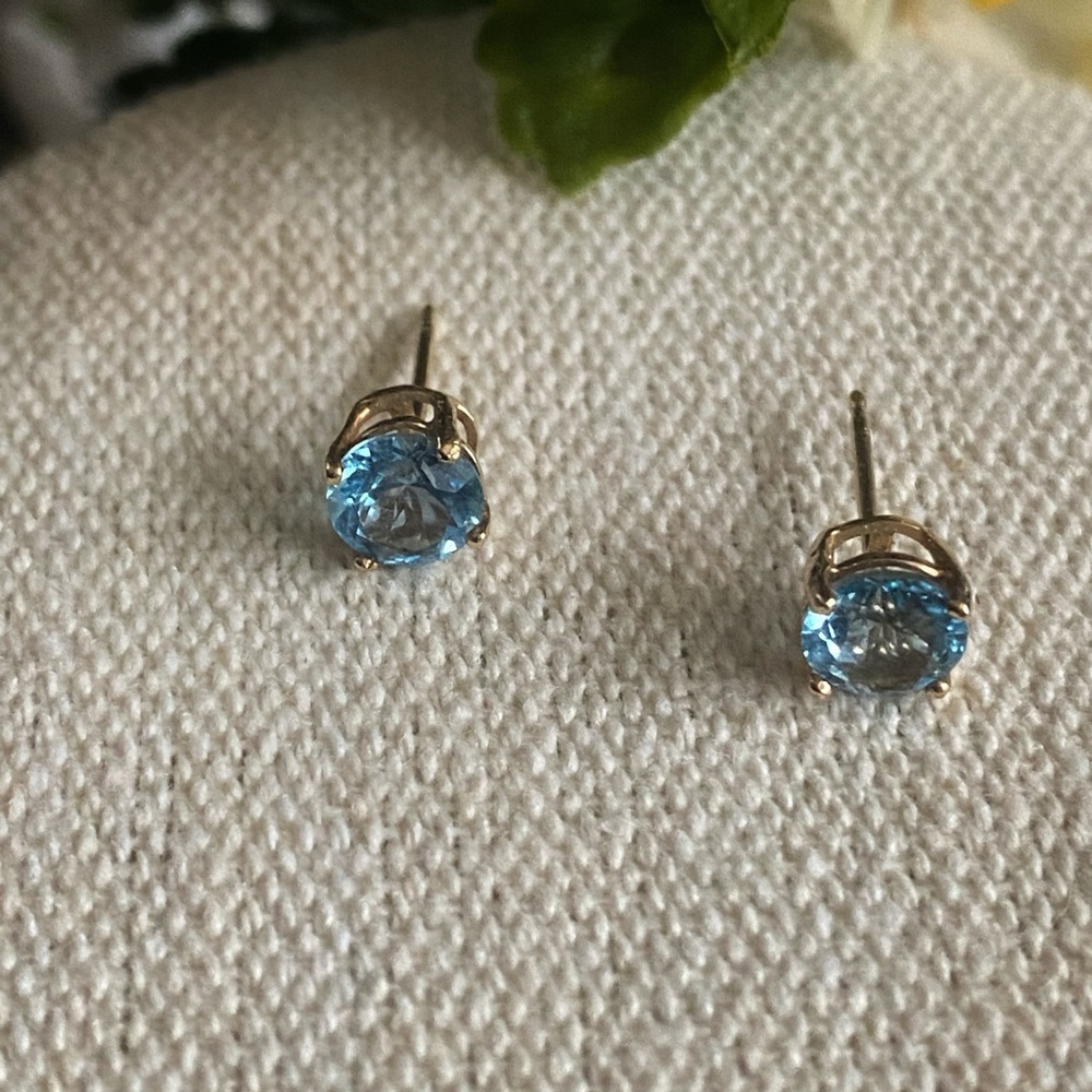 Blue Zircon Earrings